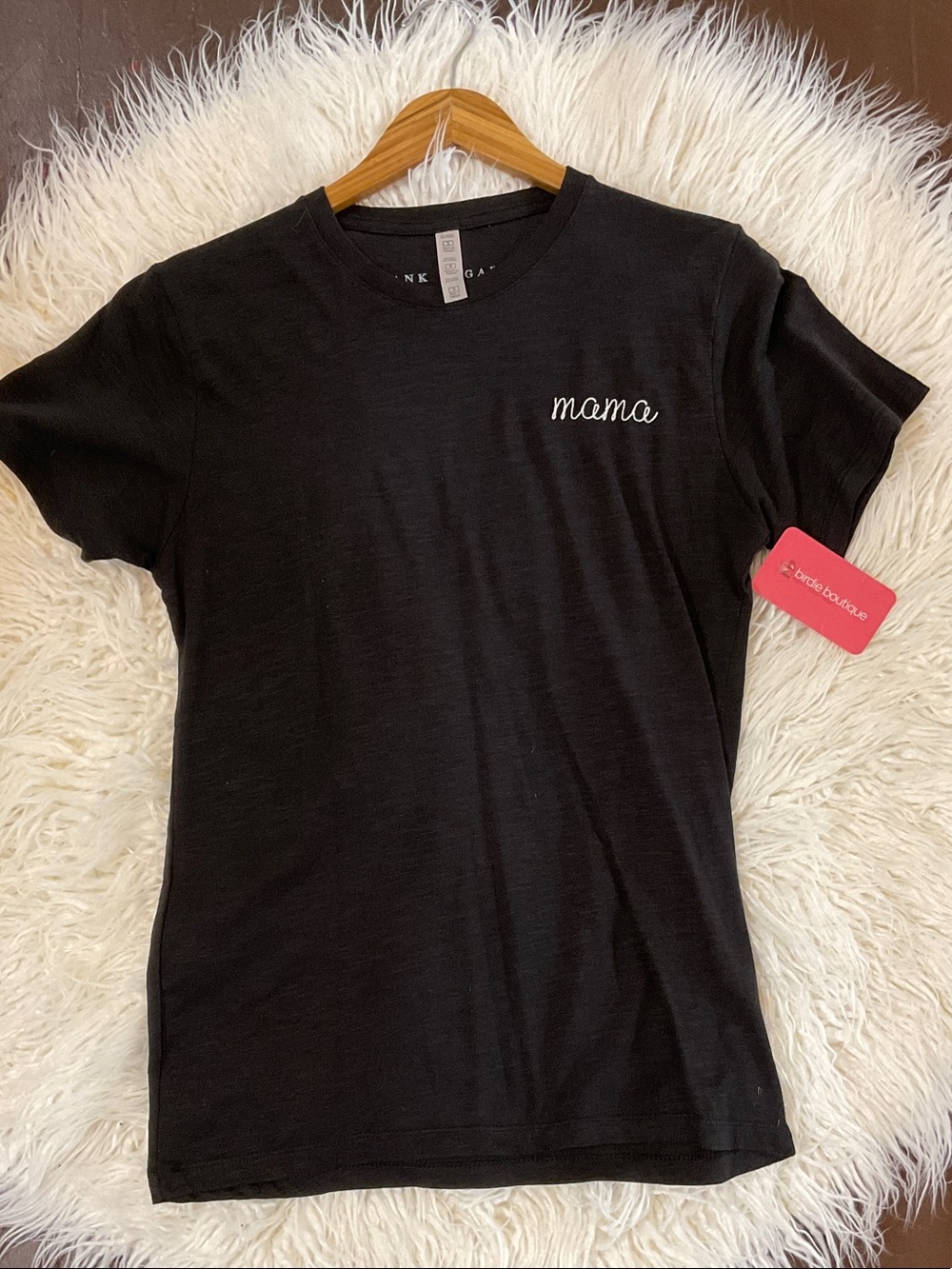 Bella Canvas Black Short Sleeve Tee with "mama" Embroidery